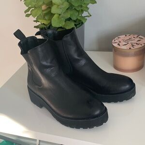 Black Leather Ankle Boots